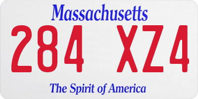 MA license plate 284XZ4