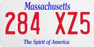 MA license plate 284XZ5
