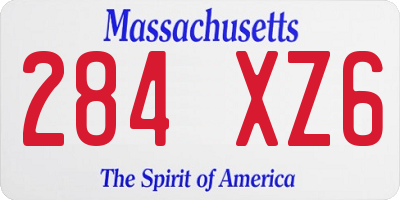MA license plate 284XZ6