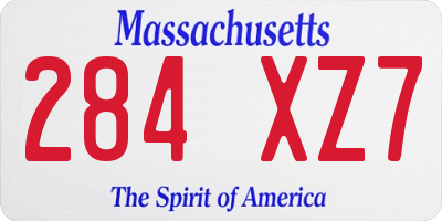 MA license plate 284XZ7
