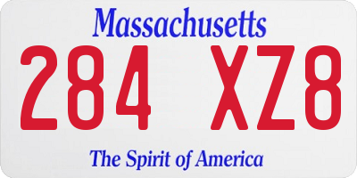 MA license plate 284XZ8