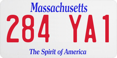 MA license plate 284YA1