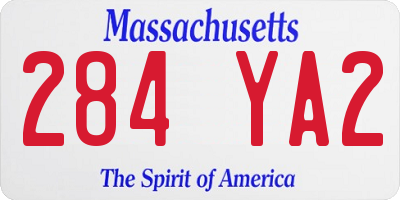 MA license plate 284YA2