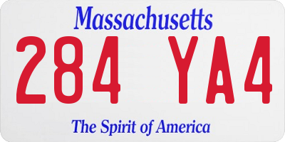 MA license plate 284YA4