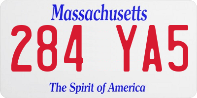 MA license plate 284YA5