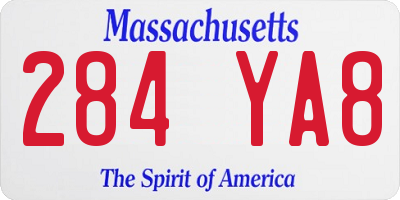 MA license plate 284YA8