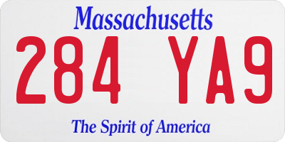 MA license plate 284YA9