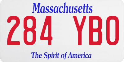 MA license plate 284YB0