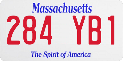 MA license plate 284YB1