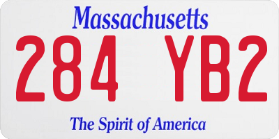 MA license plate 284YB2