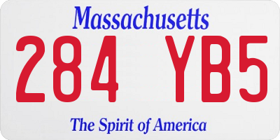 MA license plate 284YB5