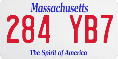 MA license plate 284YB7
