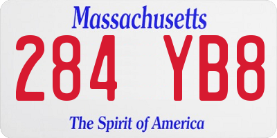 MA license plate 284YB8