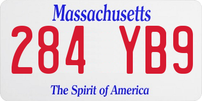 MA license plate 284YB9