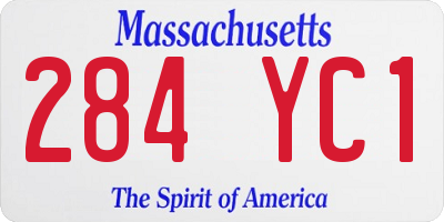 MA license plate 284YC1
