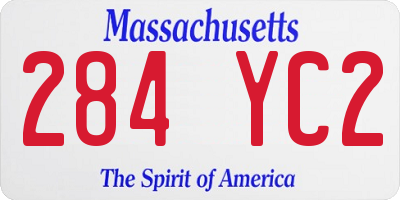 MA license plate 284YC2