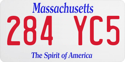 MA license plate 284YC5