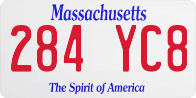 MA license plate 284YC8