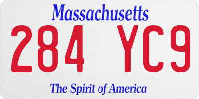 MA license plate 284YC9