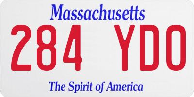 MA license plate 284YD0