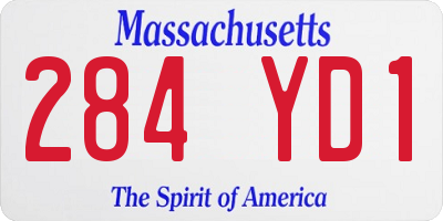 MA license plate 284YD1