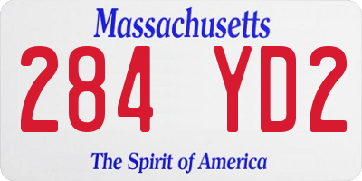 MA license plate 284YD2