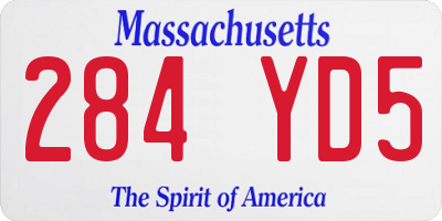 MA license plate 284YD5