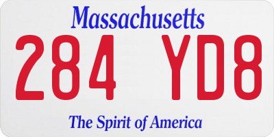 MA license plate 284YD8