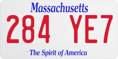 MA license plate 284YE7