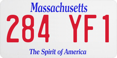 MA license plate 284YF1
