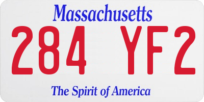 MA license plate 284YF2