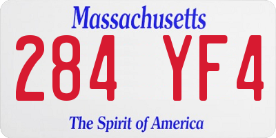 MA license plate 284YF4