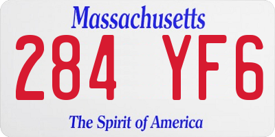 MA license plate 284YF6