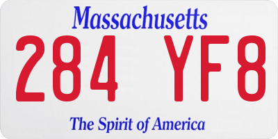 MA license plate 284YF8