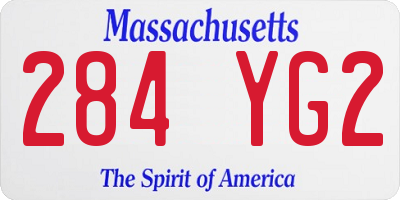 MA license plate 284YG2