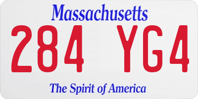 MA license plate 284YG4
