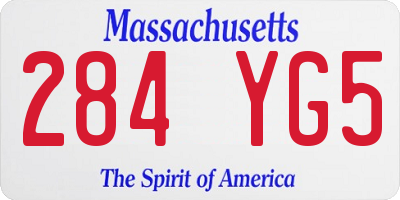 MA license plate 284YG5