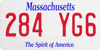 MA license plate 284YG6