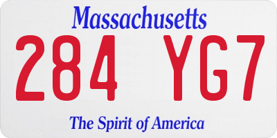 MA license plate 284YG7