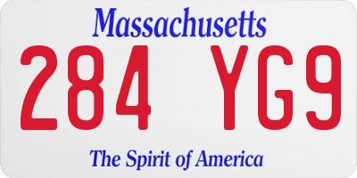 MA license plate 284YG9