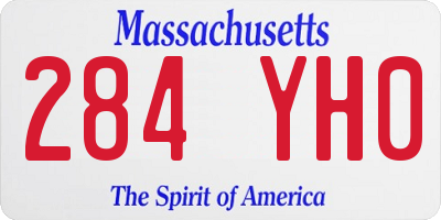 MA license plate 284YH0