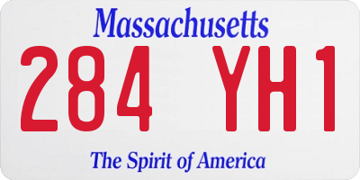MA license plate 284YH1