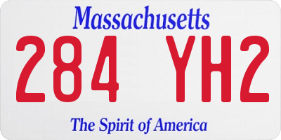 MA license plate 284YH2