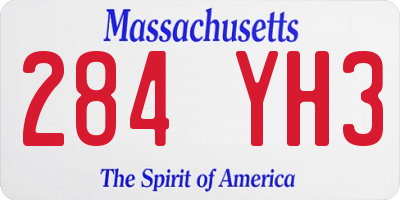 MA license plate 284YH3