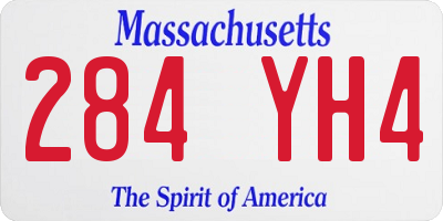 MA license plate 284YH4