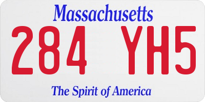 MA license plate 284YH5