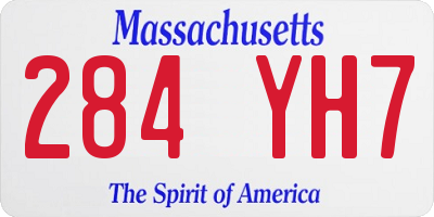 MA license plate 284YH7