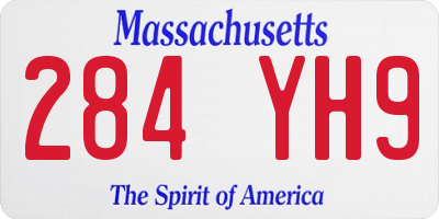 MA license plate 284YH9