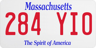 MA license plate 284YI0