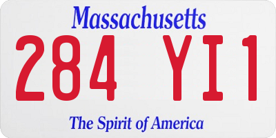 MA license plate 284YI1